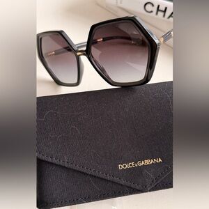 Dolce & Gabbana Black Hexagonal Sunglasses D&G6167